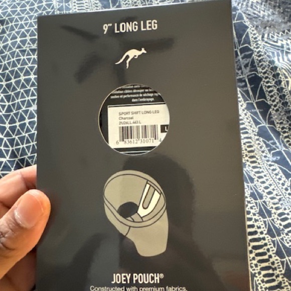 NWT 2undr Sport Shift long leg (9” inseam) boxer briefs, size Large; charcoal - Picture 2 of 3